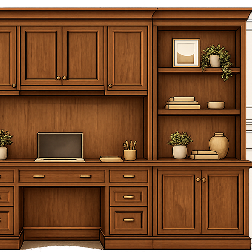 Hand-drawn icon of a custom office